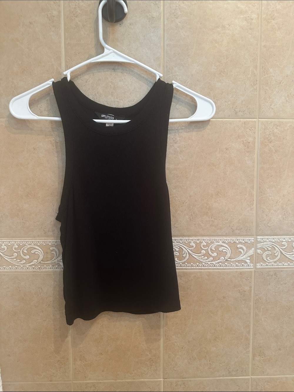 Splits59 Black Ribbed Racer Tank Top - Picture 4 of 5